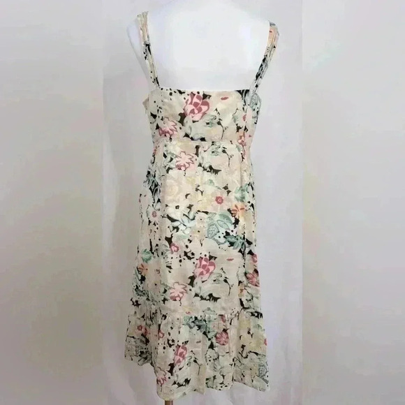 Halogen Women’s Romantic Floral Print Cotton Midi Dress Empire Waist Size L - Picture 7 of 14
